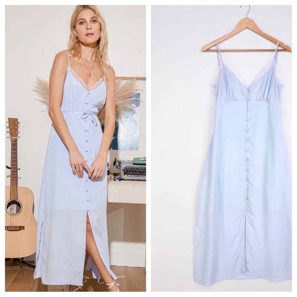 Women’s Lulus Periwinkle Blue Midi Dress